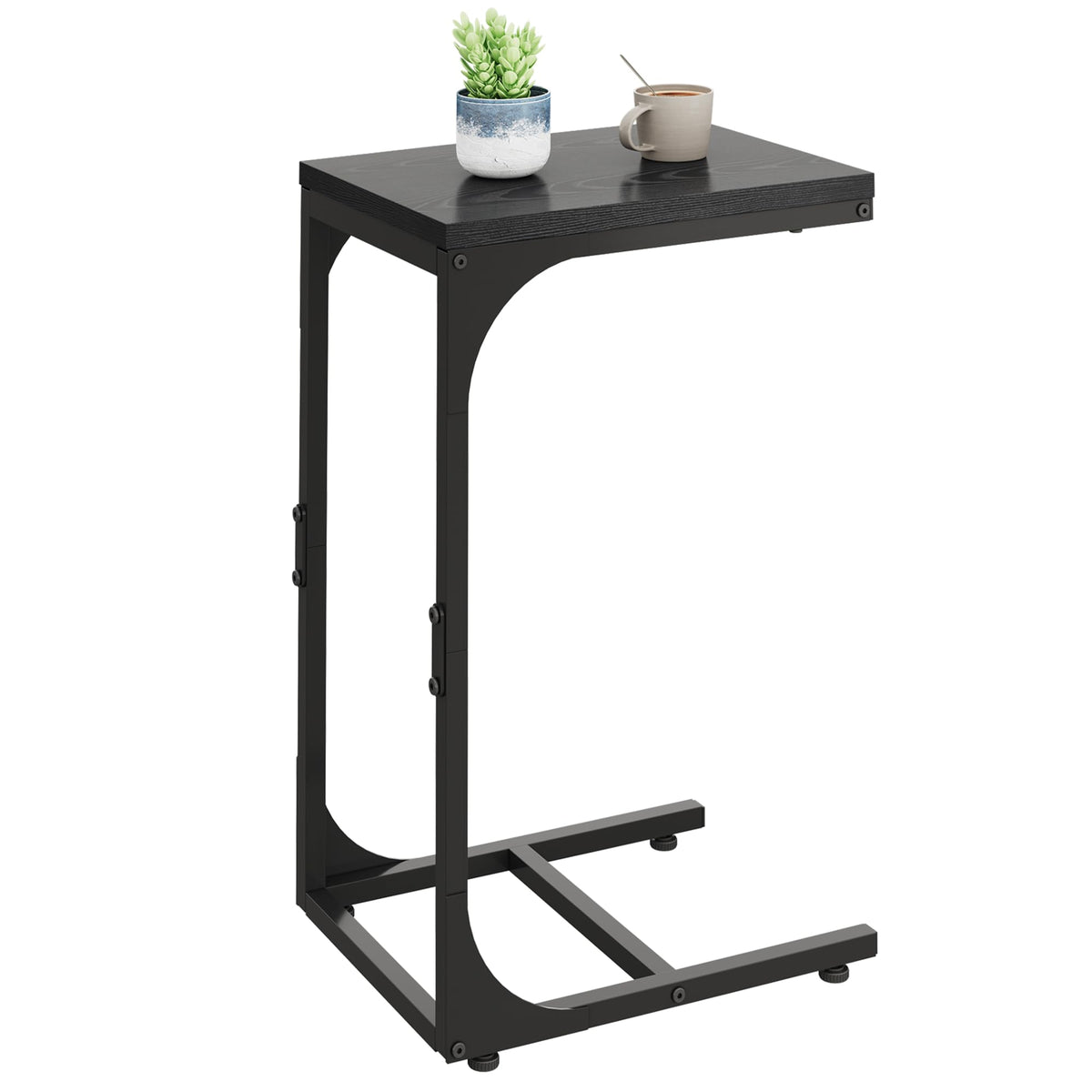 WLIVE C-shaped end table with sturdy steel frame for lasting durability.