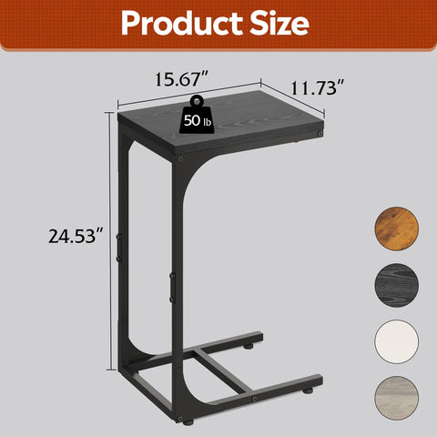 WLIVE C-shaped end table top is waterproof and easy to wipe clean.