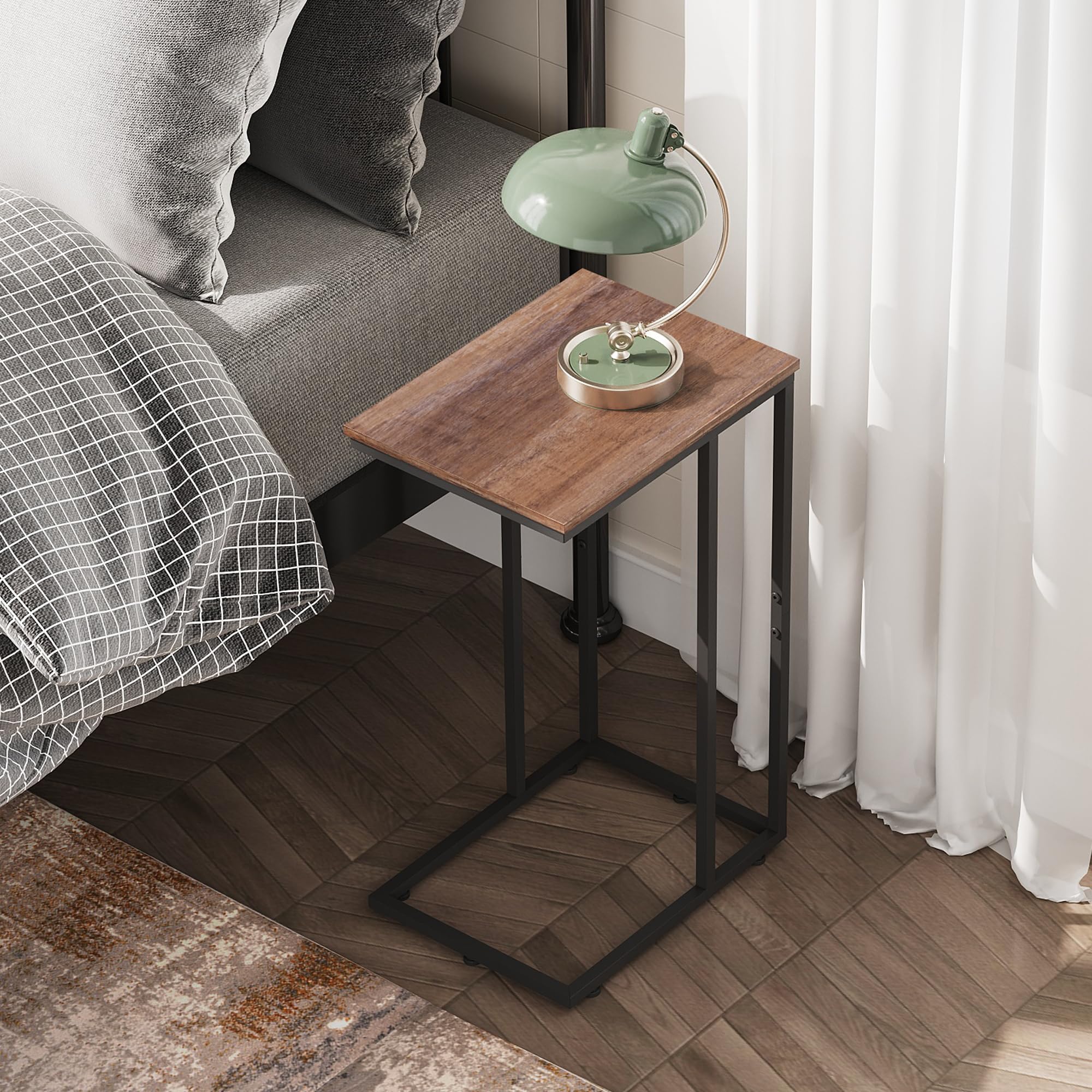 WLIVE C-Shaped End Table placed in a living room setup for everyday tasks