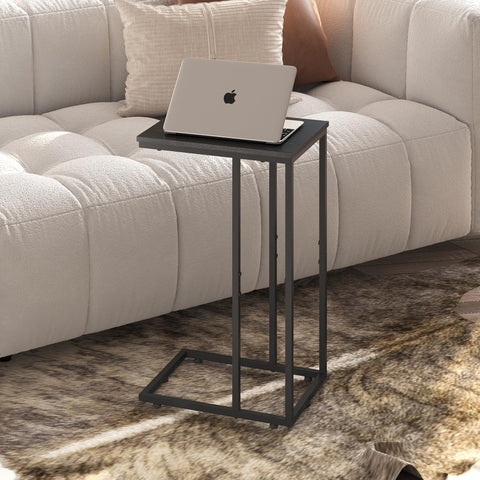 WLIVE C-shaped end table with steel frame viewed from above