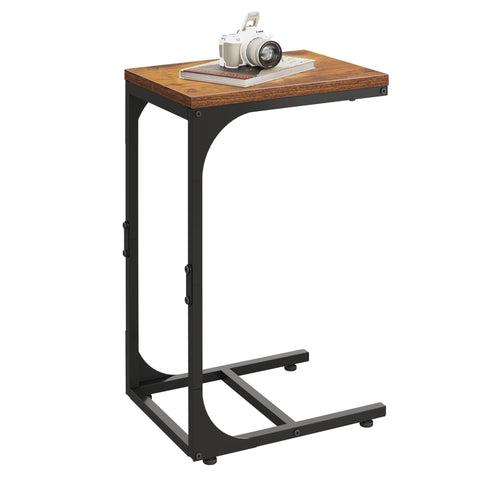WLIVE C-shaped end table under sofa with steel frame for easy reach