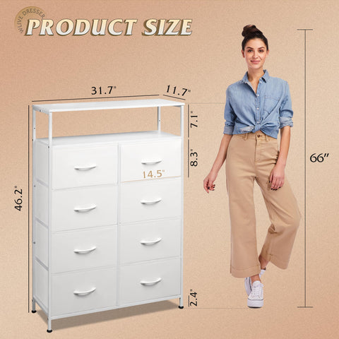 WLIVE storage dresser suitable for bedroom, entry, or dorm rooms.