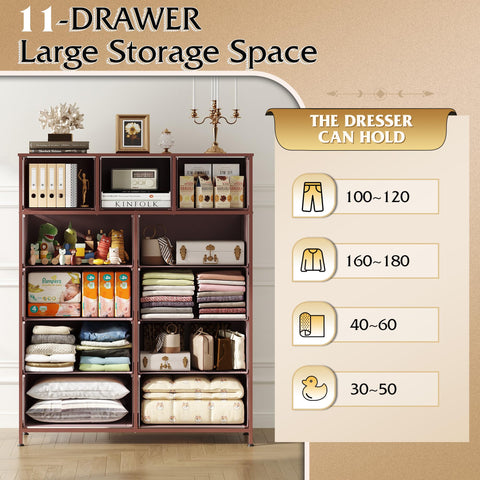 WLIVE dresser crafted from durable fiberboard and fabric for daily use.