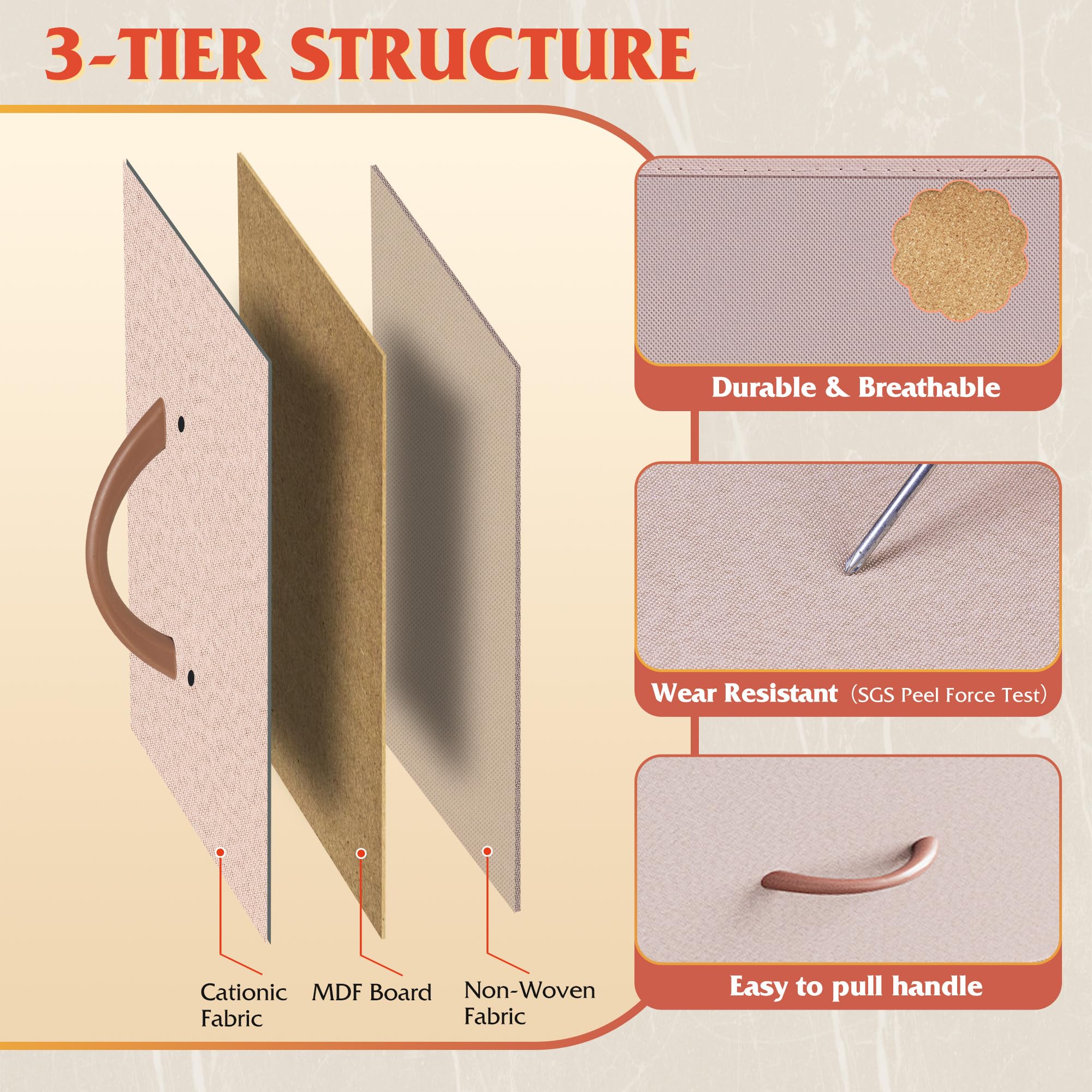 WLIVE dresser drawers open smoothly thanks to easy grip handles.