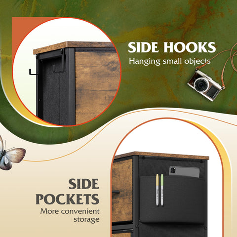 WLIVE Drawer organizer close-up shows smooth slides and fabric drawers