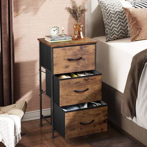 WLIVE dresser with three drawers ideal for organizing clothes and accessories.
