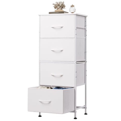 WLIVE dresser with four drawers and wood top for organized wardrobe storage