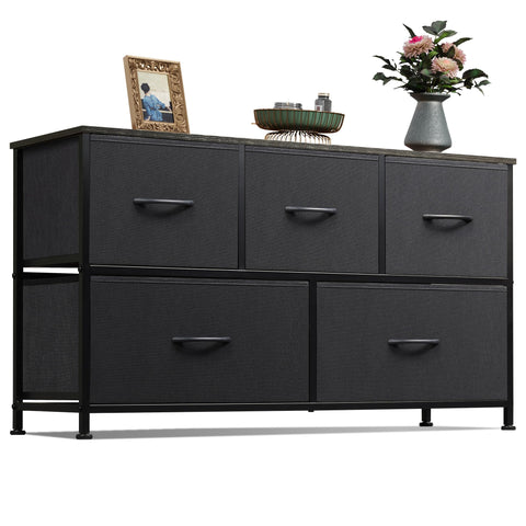 WLIVE dresser with five drawers shown in a full view for organized bedroom storage.