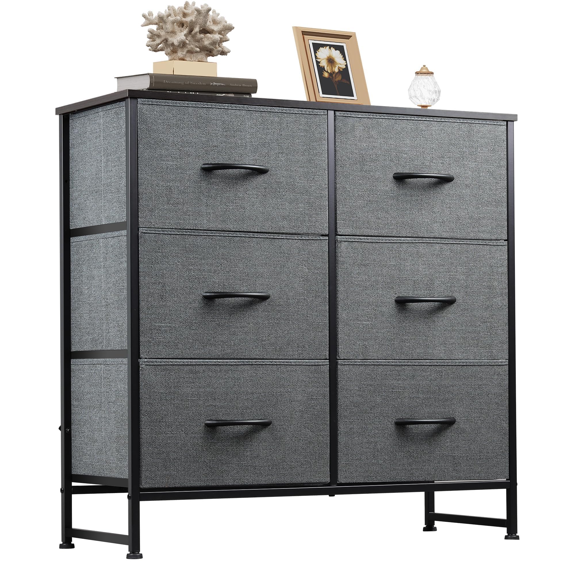 WLIVE dresser with 6 drawers front view showing generous clothing storage