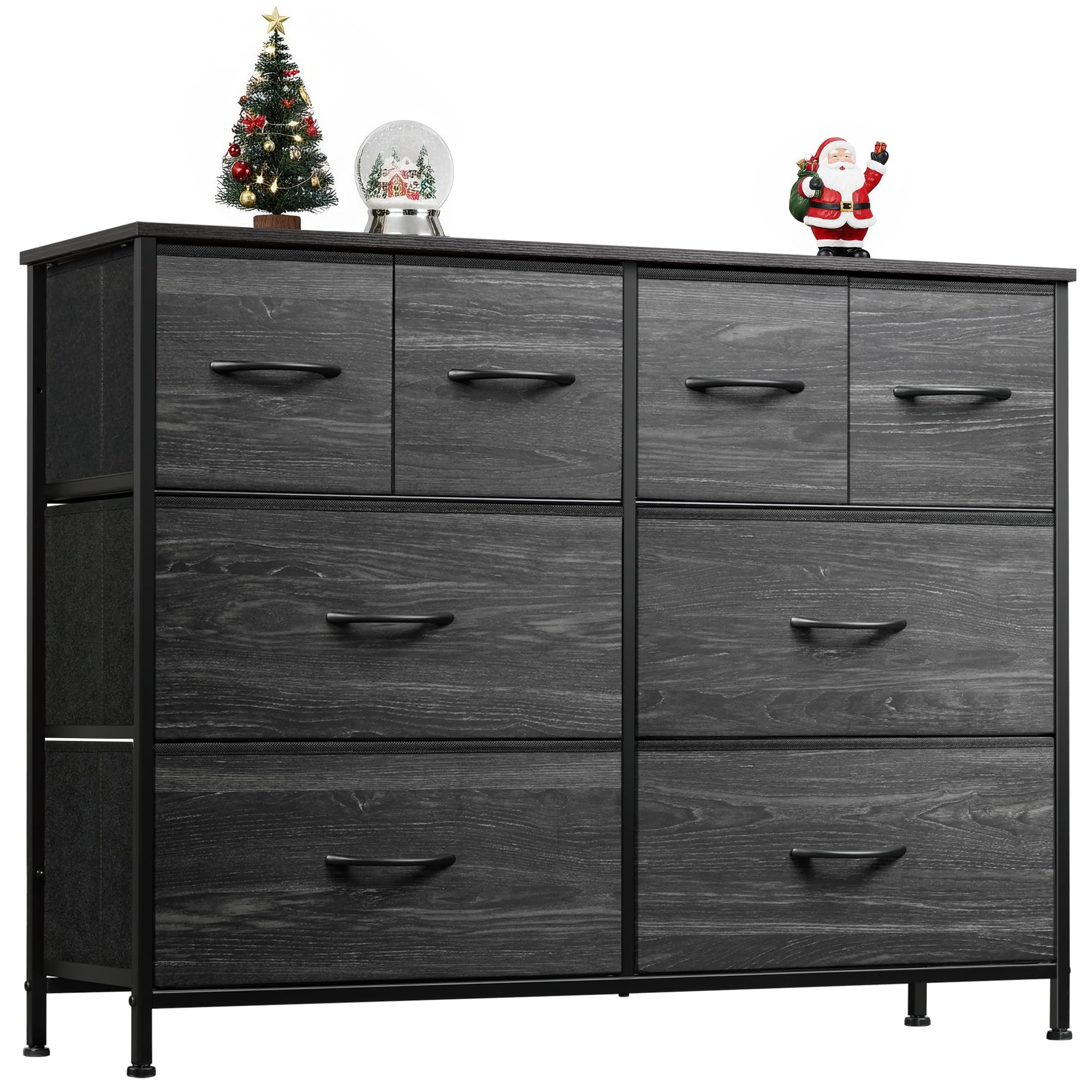 WLIVE dresser with eight charcoal drawers for ample storage