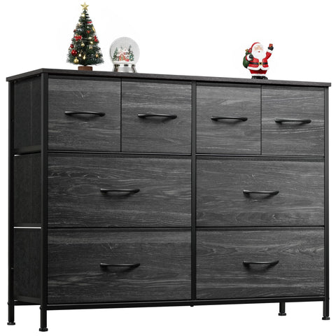 WLIVE dresser with eight charcoal drawers for ample storage