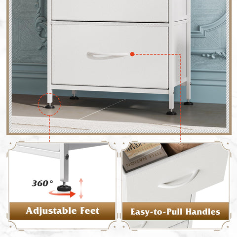 WLIVE dresser adjustable feet protect floors and keep the unit stable