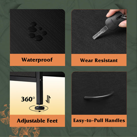 WLIVE Dresser adjustable feet protect floors and balance on uneven surfaces