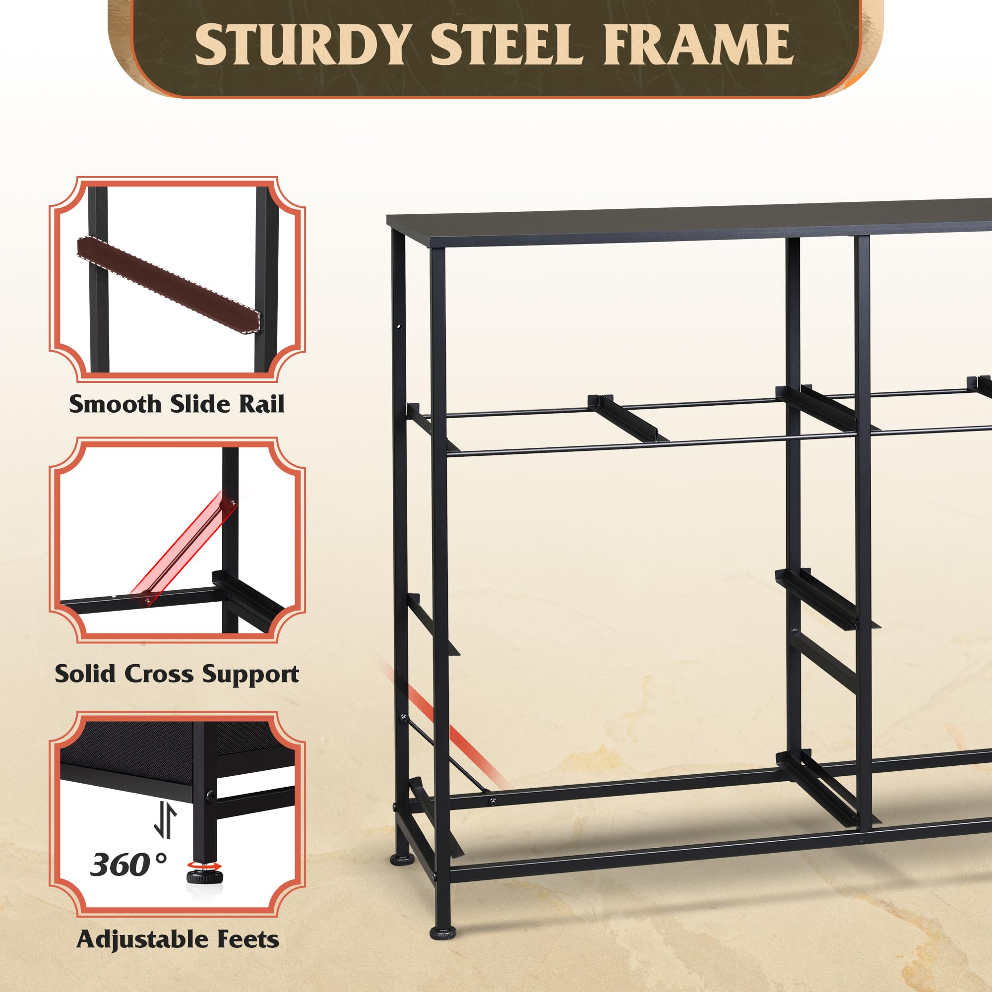 WLIVE dresser adjustable feet protect floors on uneven surfaces.