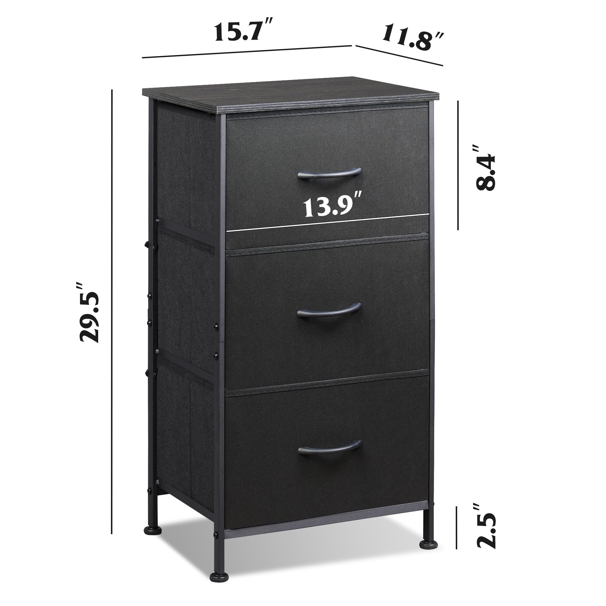 WLIVE dresser adjustable feet protect floors and improve stability