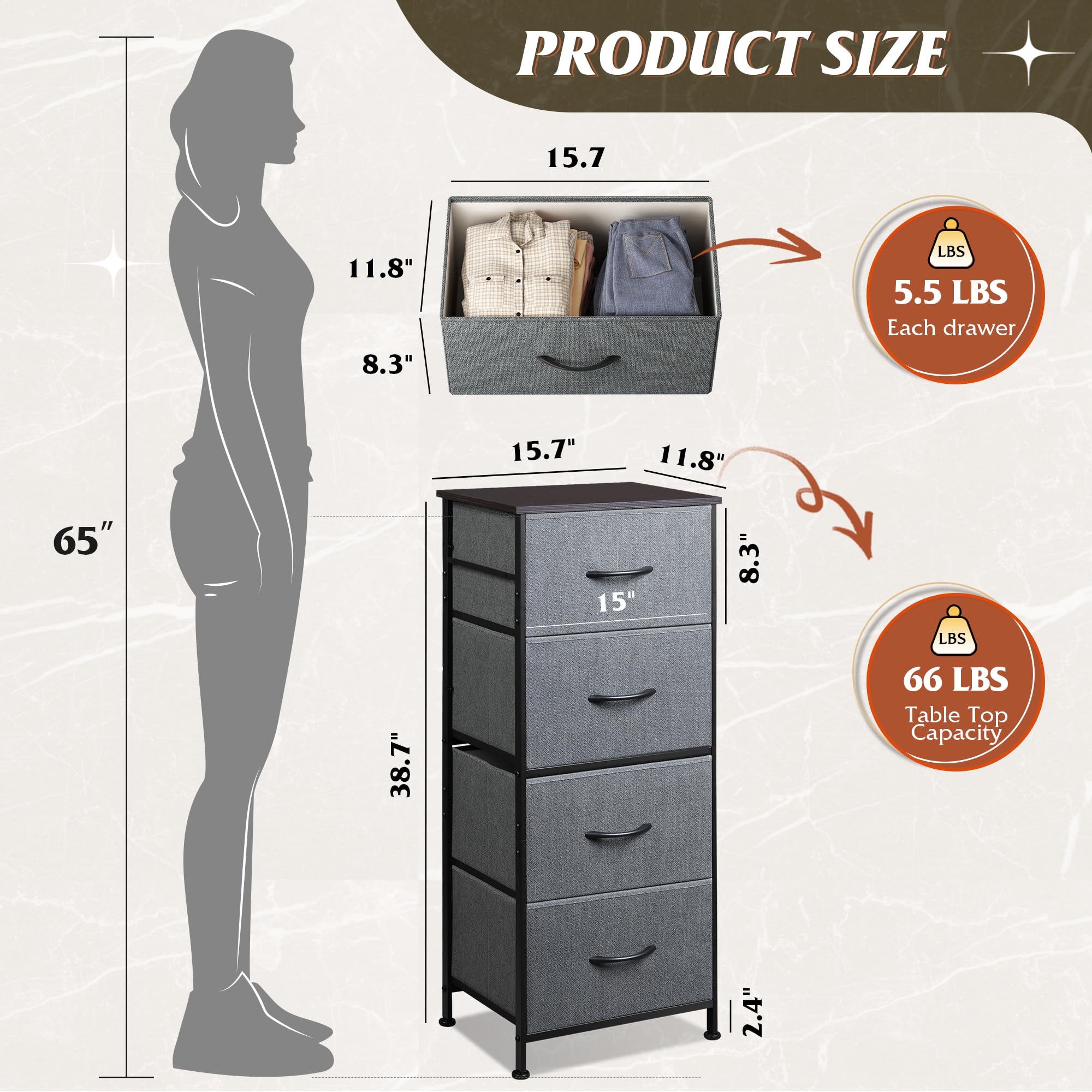 Fully assembled WLIVE dresser in entryway showing compact footprint and sturdy build