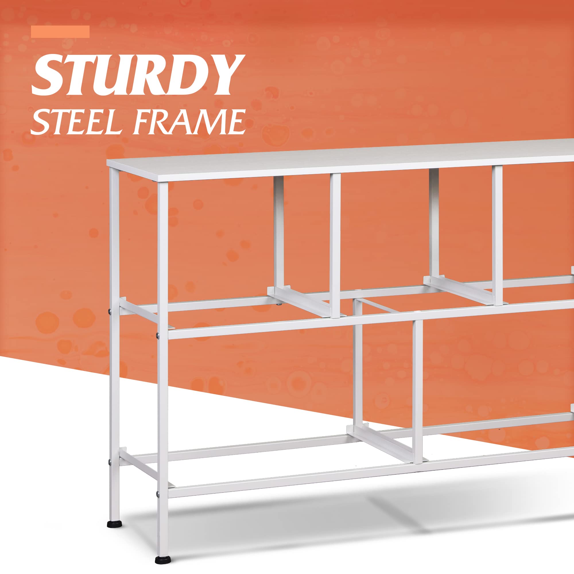 WLIVE dresser assembled with sturdy steel frame for long-lasting support.