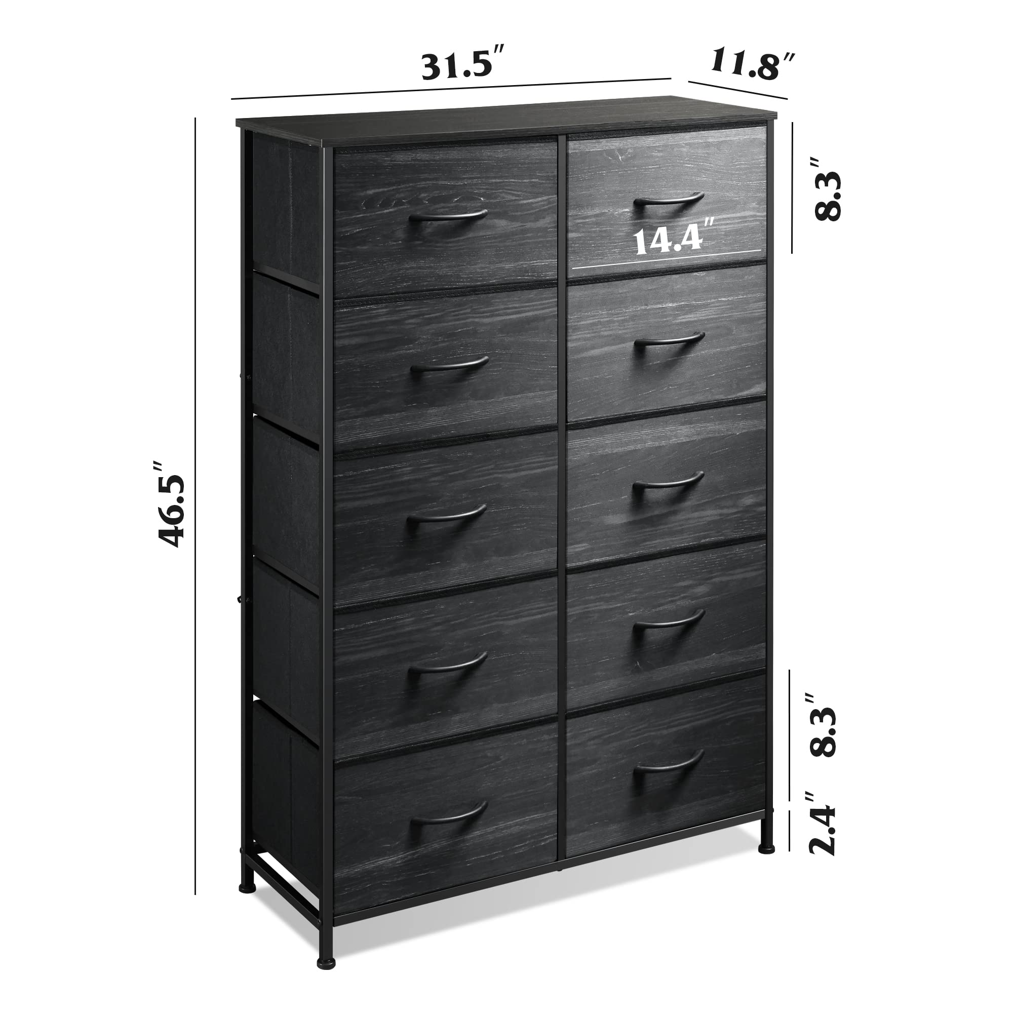WLIVE tall dresser in black complements modern decor