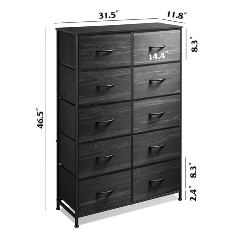 WLIVE tall dresser in black complements modern decor