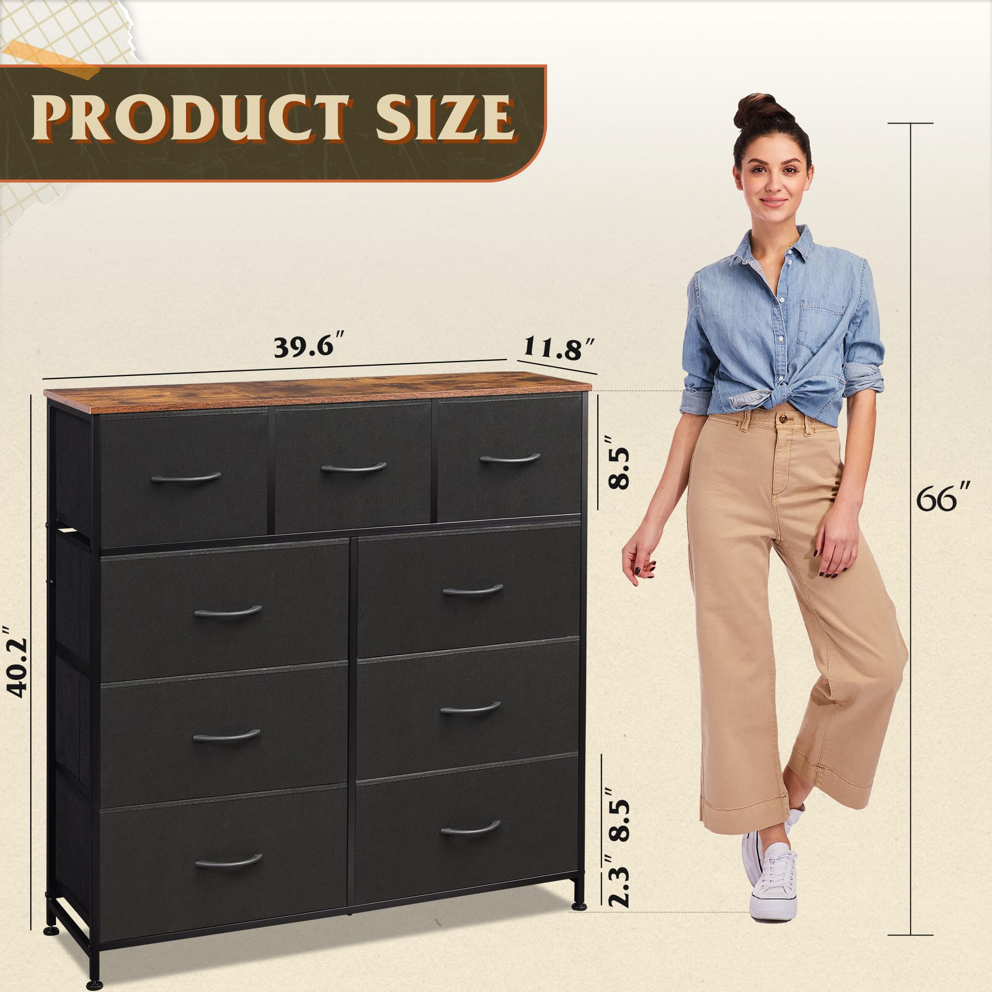 WLIVE close-up of easy-pull handles for smooth drawer access.