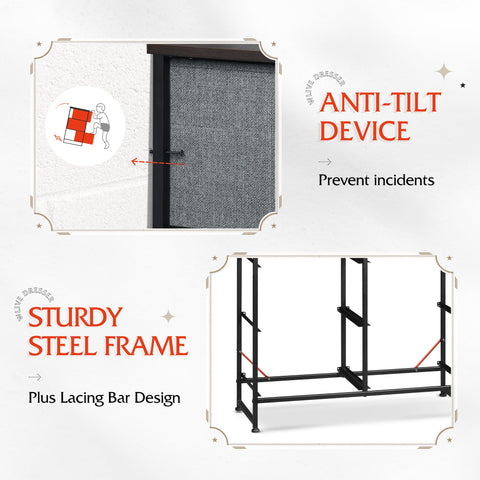 WLIVE dark grey dresser in a modern bedroom setting