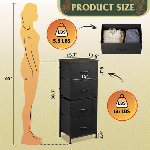 WLIVE Dresser dimensions 15.7 by 11.8 by 38.1 inches fit spaces