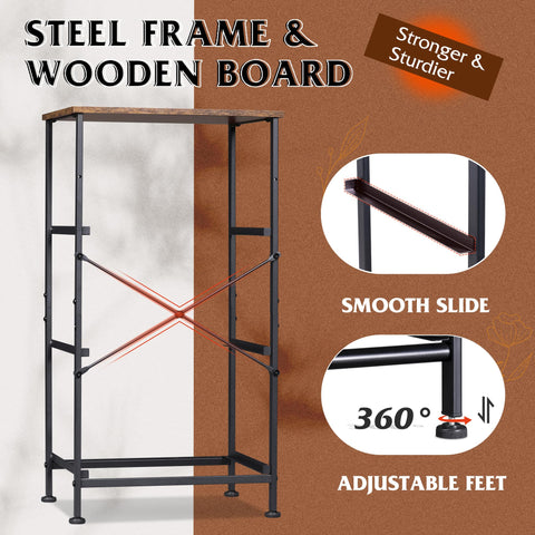 WLIVE dresser wood top supports lamps, clocks, and books.