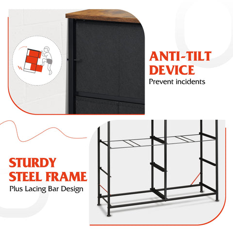Wooden top ideal for displaying items you want reachable.