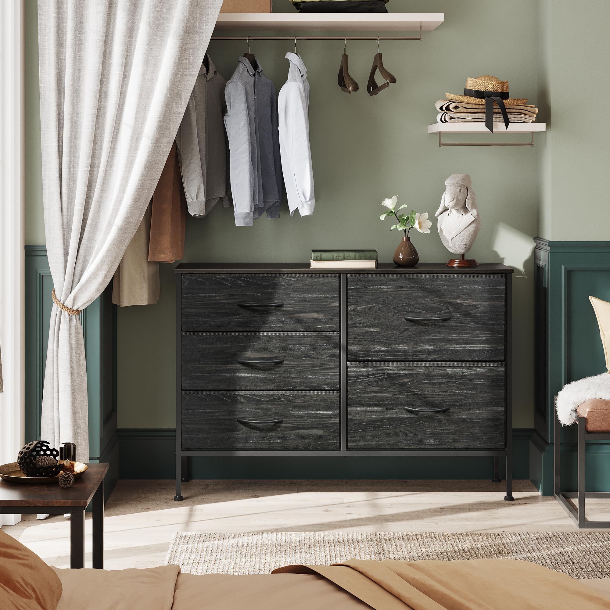 WLIVE dresser drawer handles close-up emphasizes easy grip for quick access.