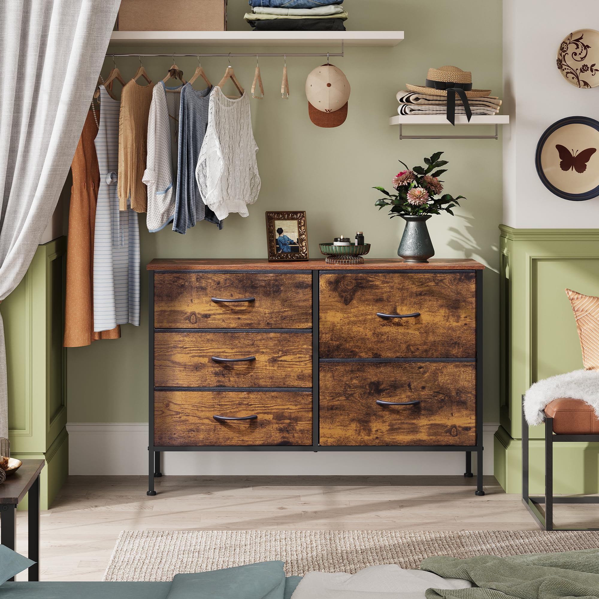 WLIVE dresser drawers-open reveal organized space for daily essentials.