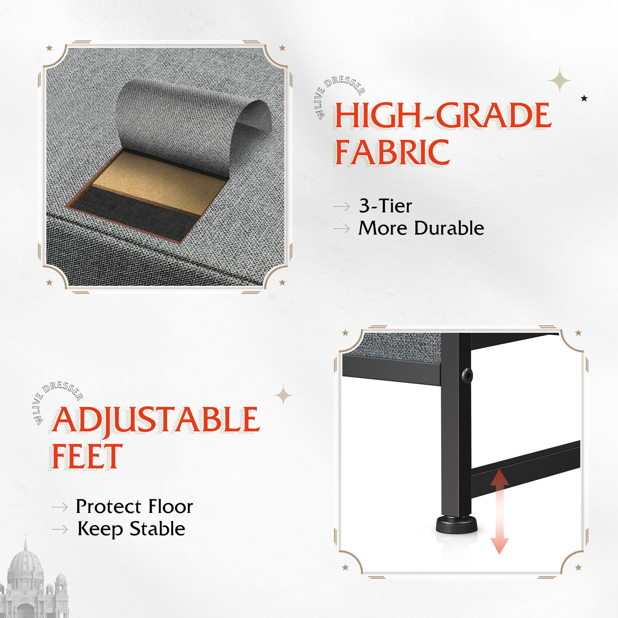 WLIVE dresser easy assembly shown with included tools and setup video
