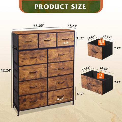 11-drawer design helps maximize clutter control in bedrooms, entryways, and more.