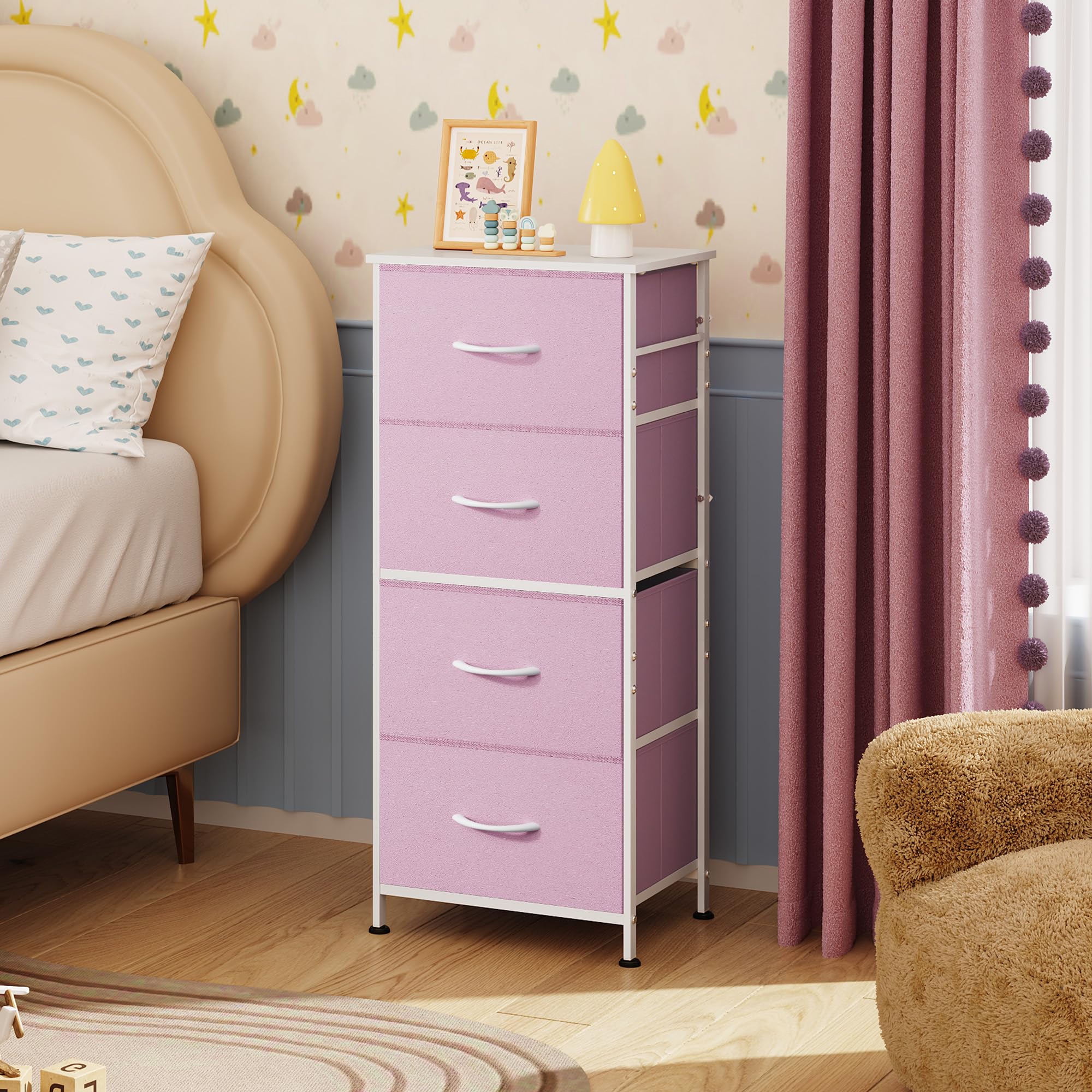 WLIVE dresser with easy pull handles for quick access to items