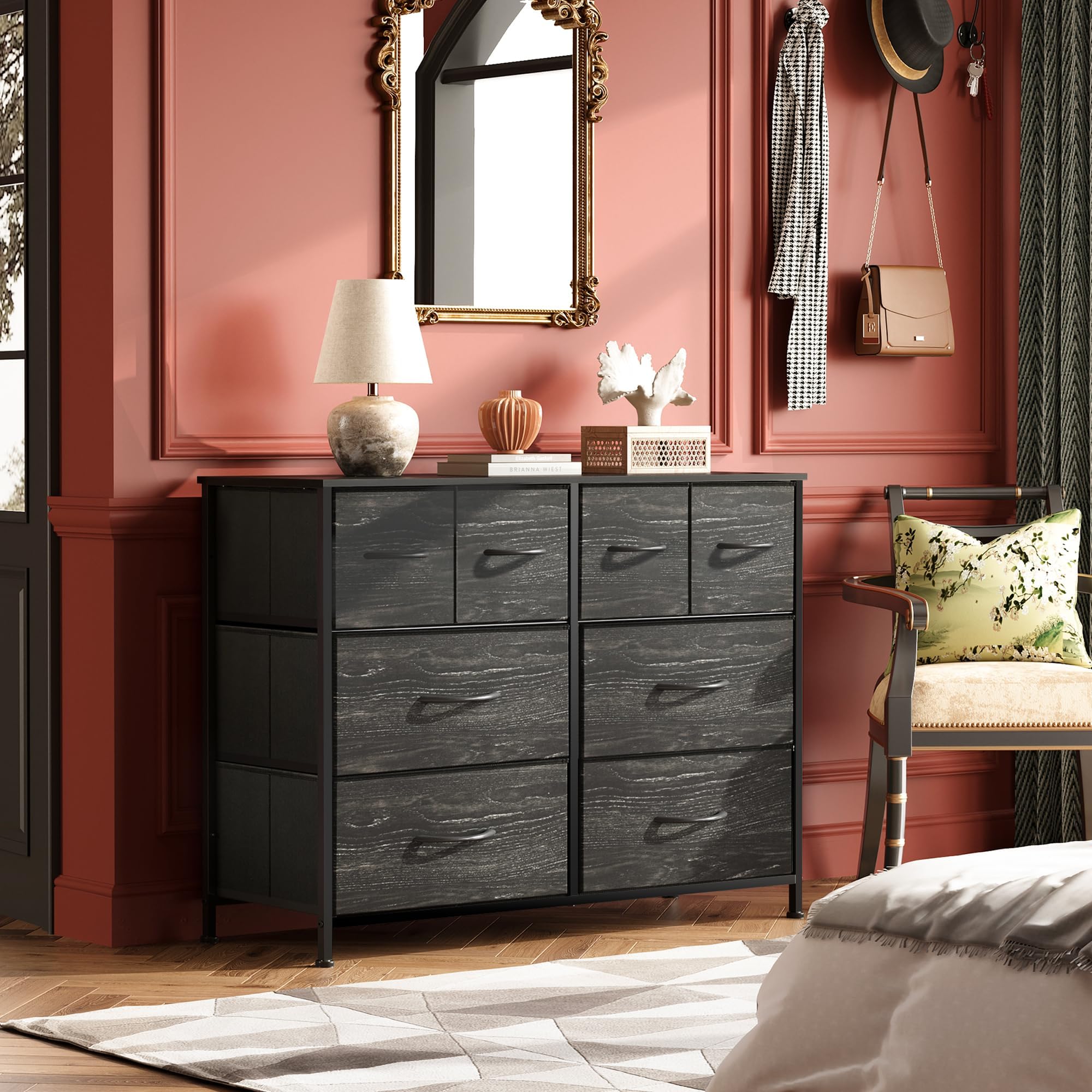 WLIVE dresser features easy-pull handles for smooth access