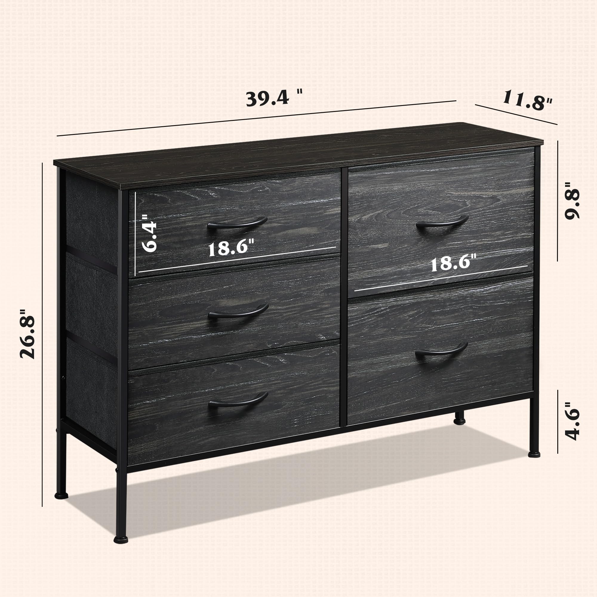 WLIVE dresser entryway arrangement combines storage with display in hallway.