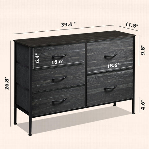 WLIVE dresser entryway arrangement combines storage with display in hallway.