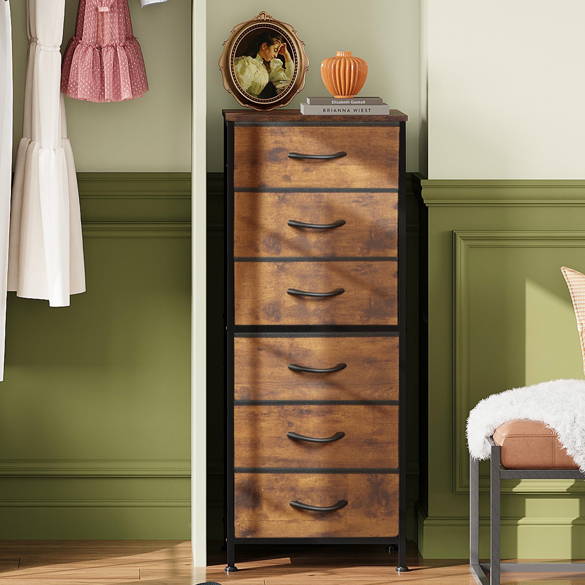 WLIVE fabric drawers slide smoothly for easy access.