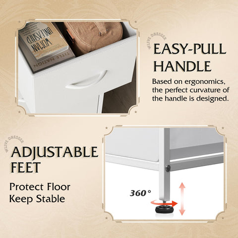 WLIVE dresser five removable drawers with smooth pull handles