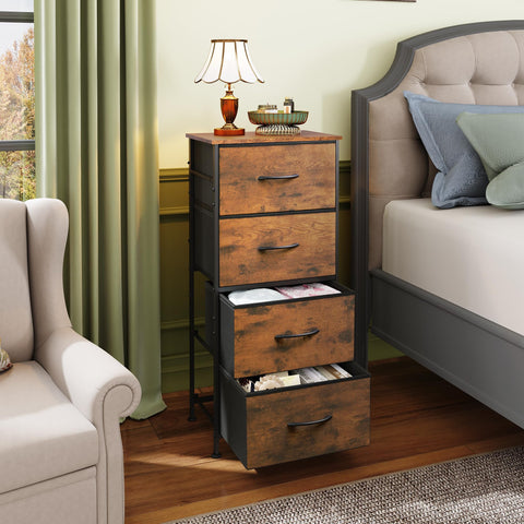 Four-drawer WLIVE dresser keeps clothes and accessories neatly organized.