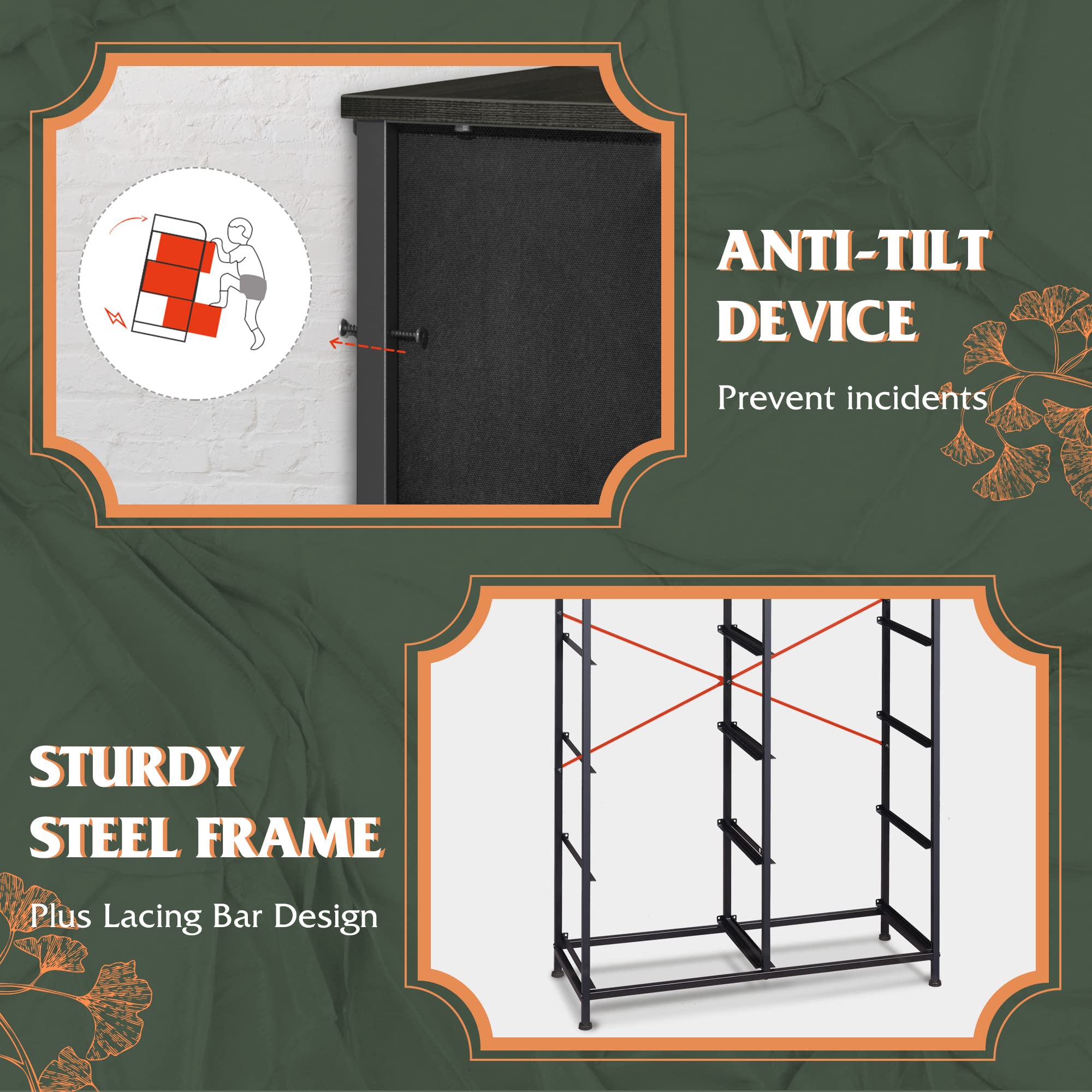 WLIVE dresser in a living room setup for versatile storage