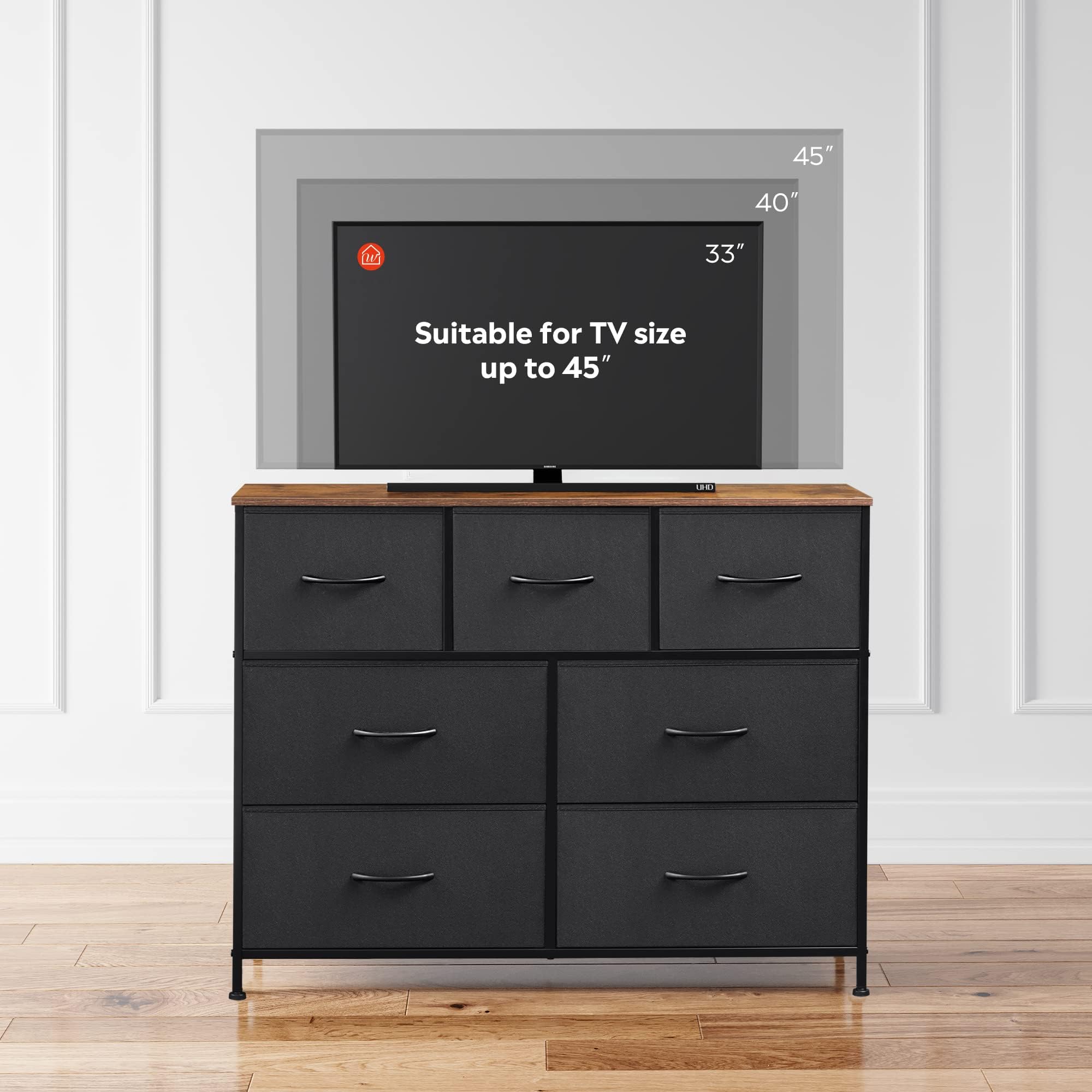 WLIVE dresser with steel frame, sturdy base for durable daily use