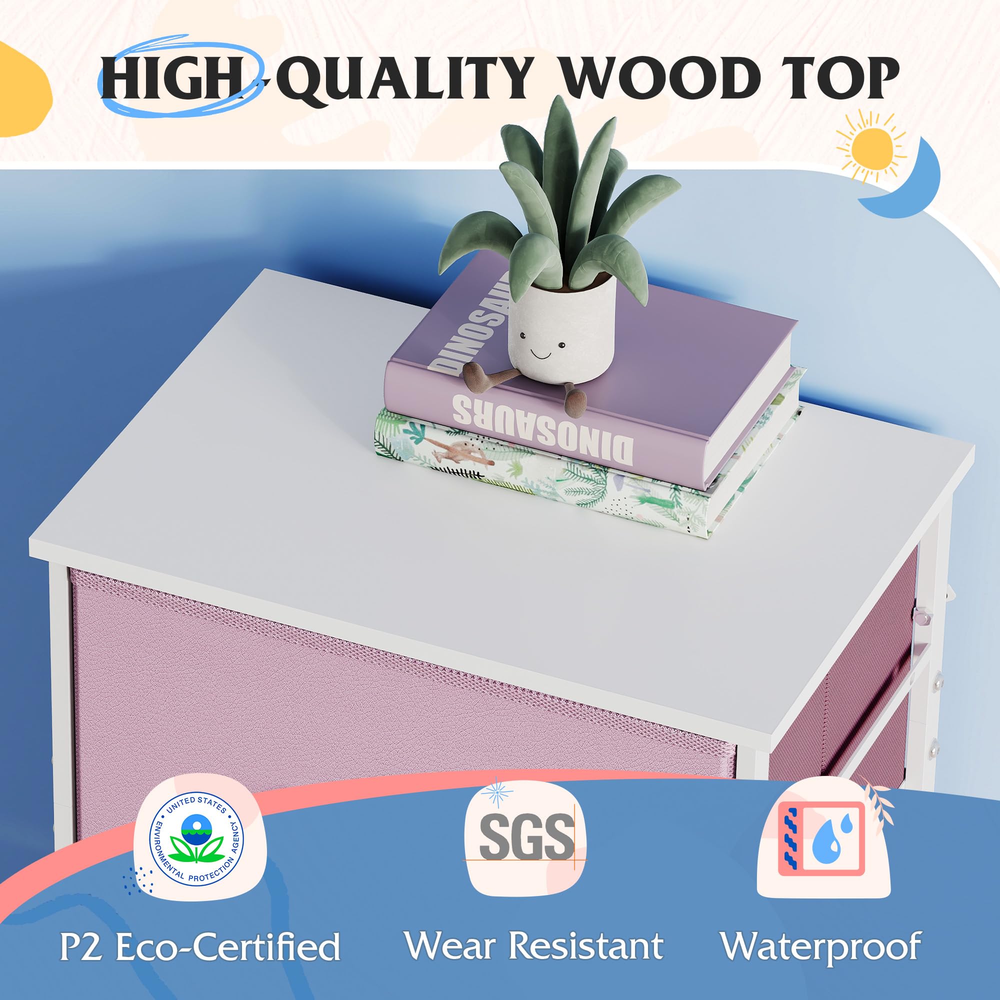 WLIVE dresser with non-woven fabric drawers that's easy to clean