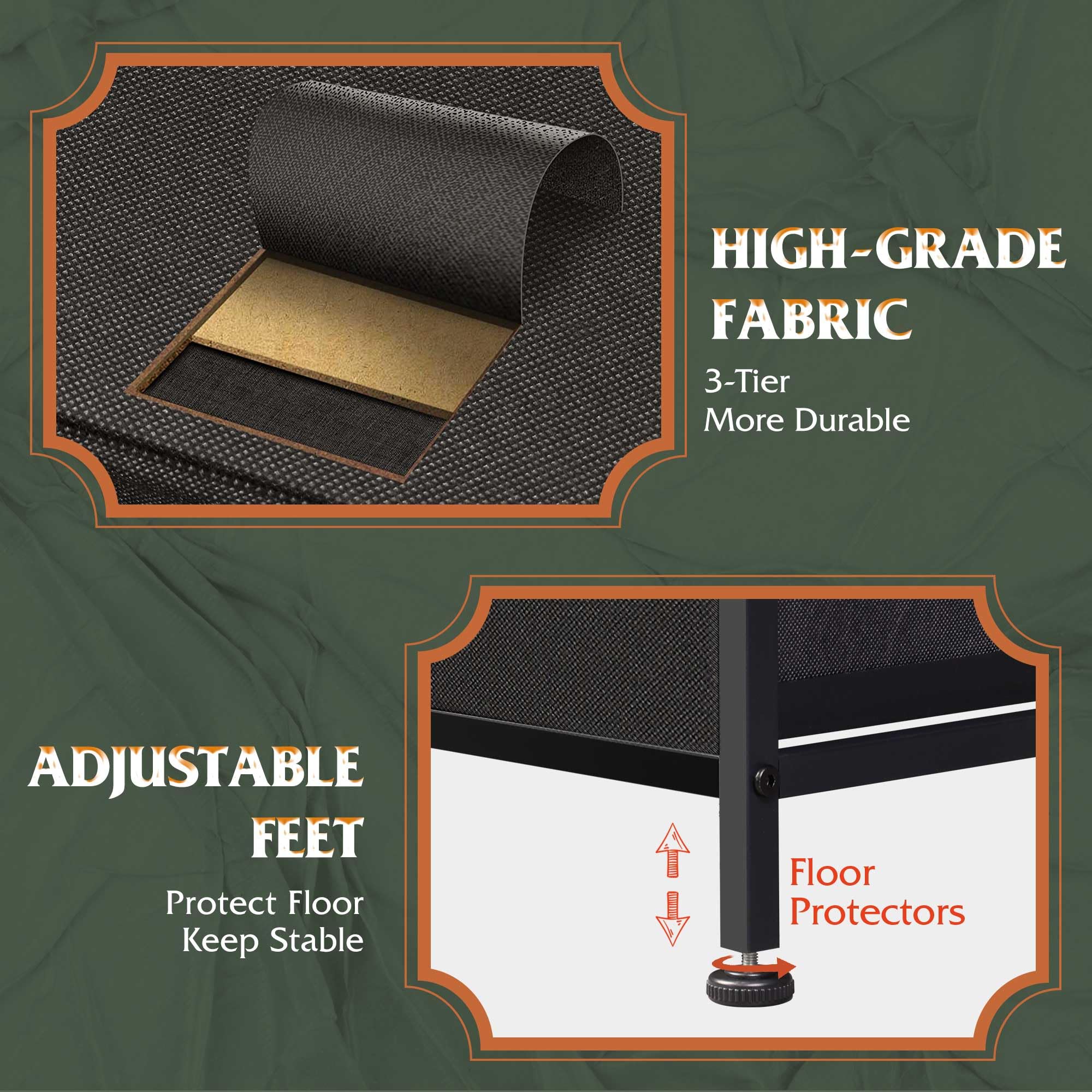 WLIVE dresser with drawers open to show smooth pull handles.