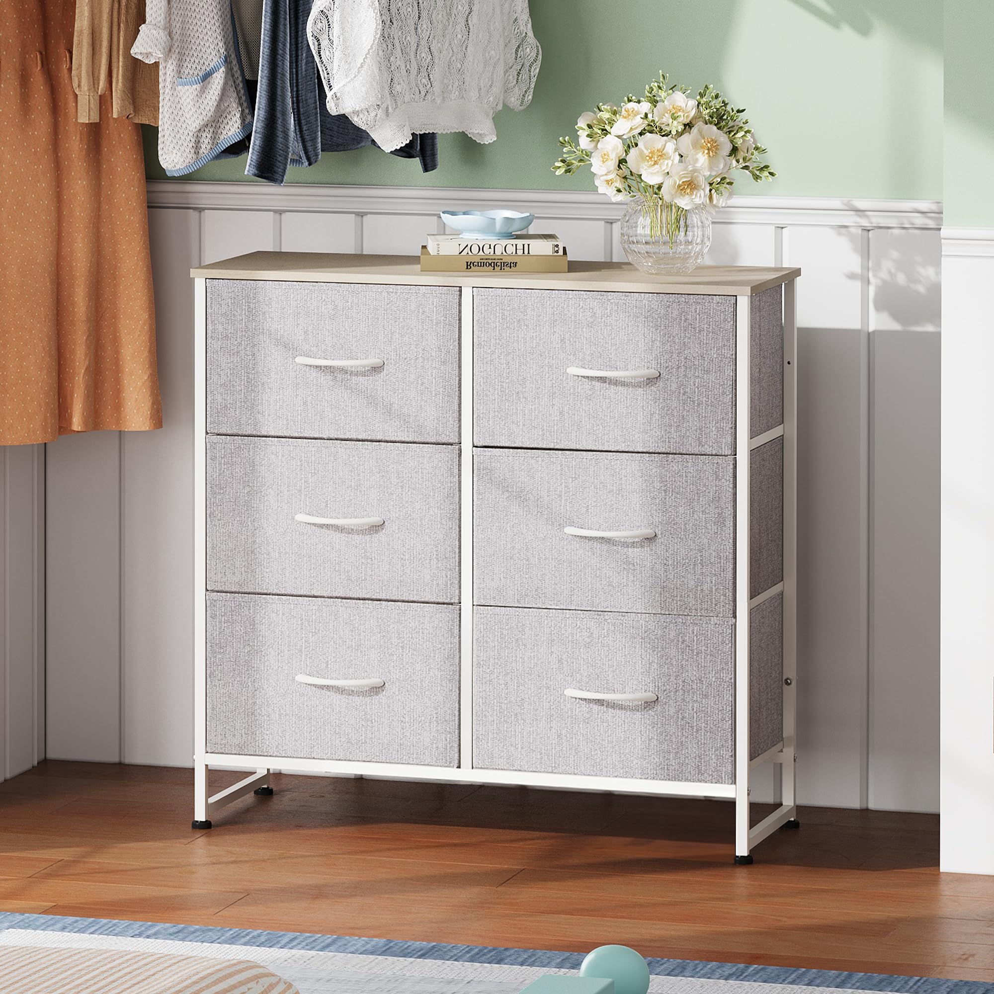 WLIVE dresser side view during assembly demonstrates stable construction