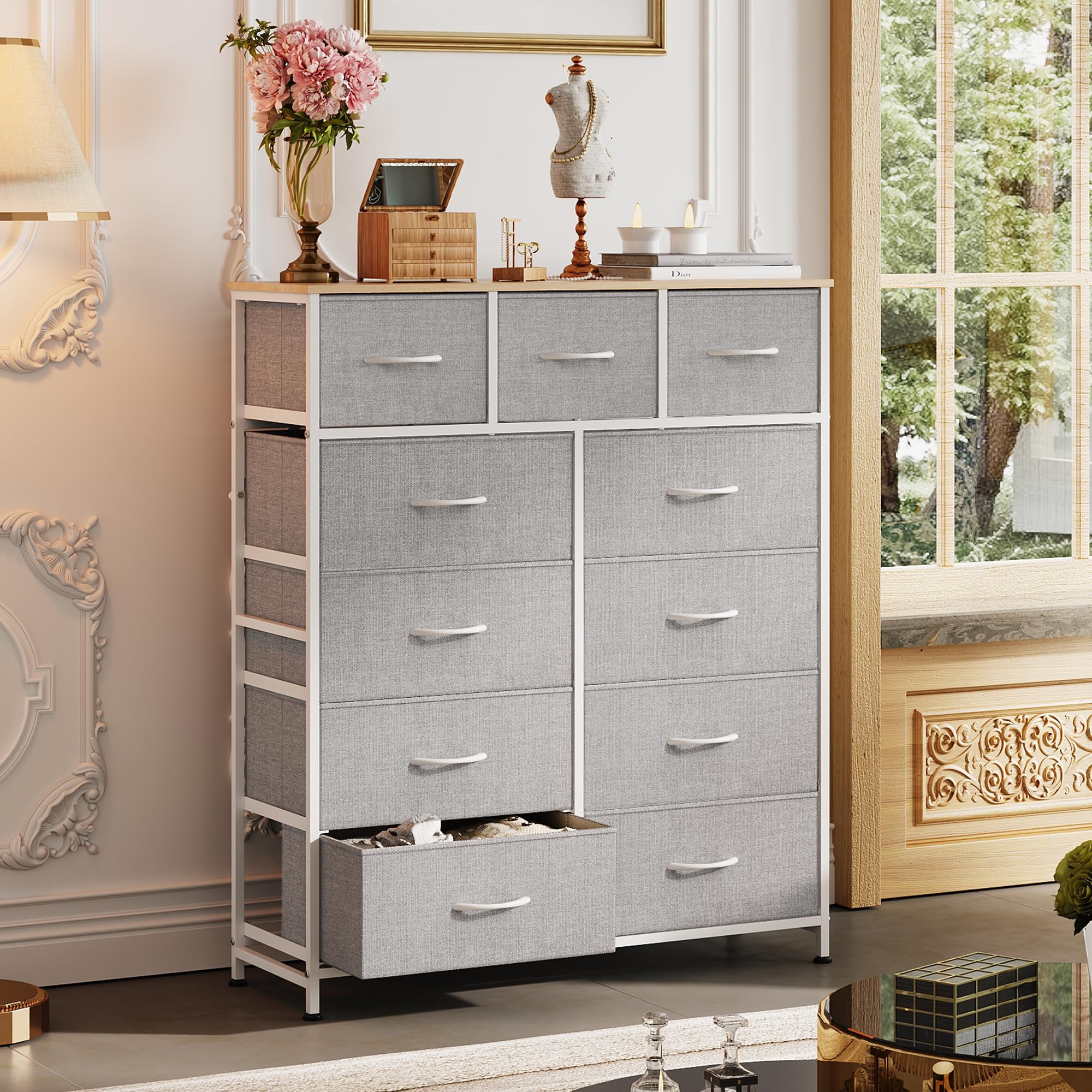 WLIVE dresser with smooth slide tracks for easy access