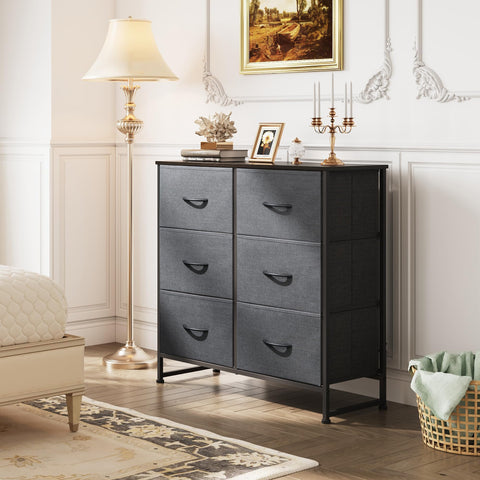 WLIVE dresser sturdy steel frame and wood top for long-lasting support
