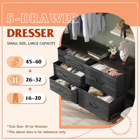 WLIVE dresser steel frame highlights durability and long-lasting support.