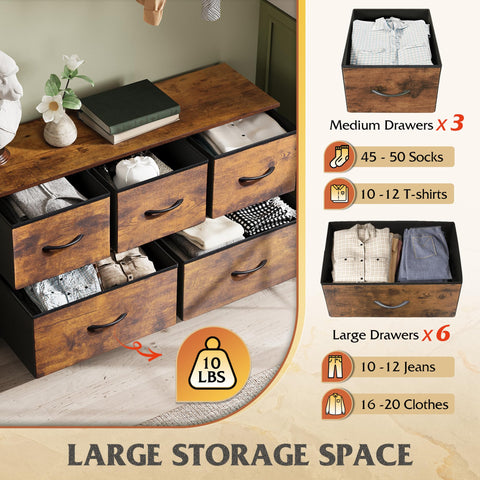 WLIVE Dresser shows sturdy steel frame providing daily-use support.