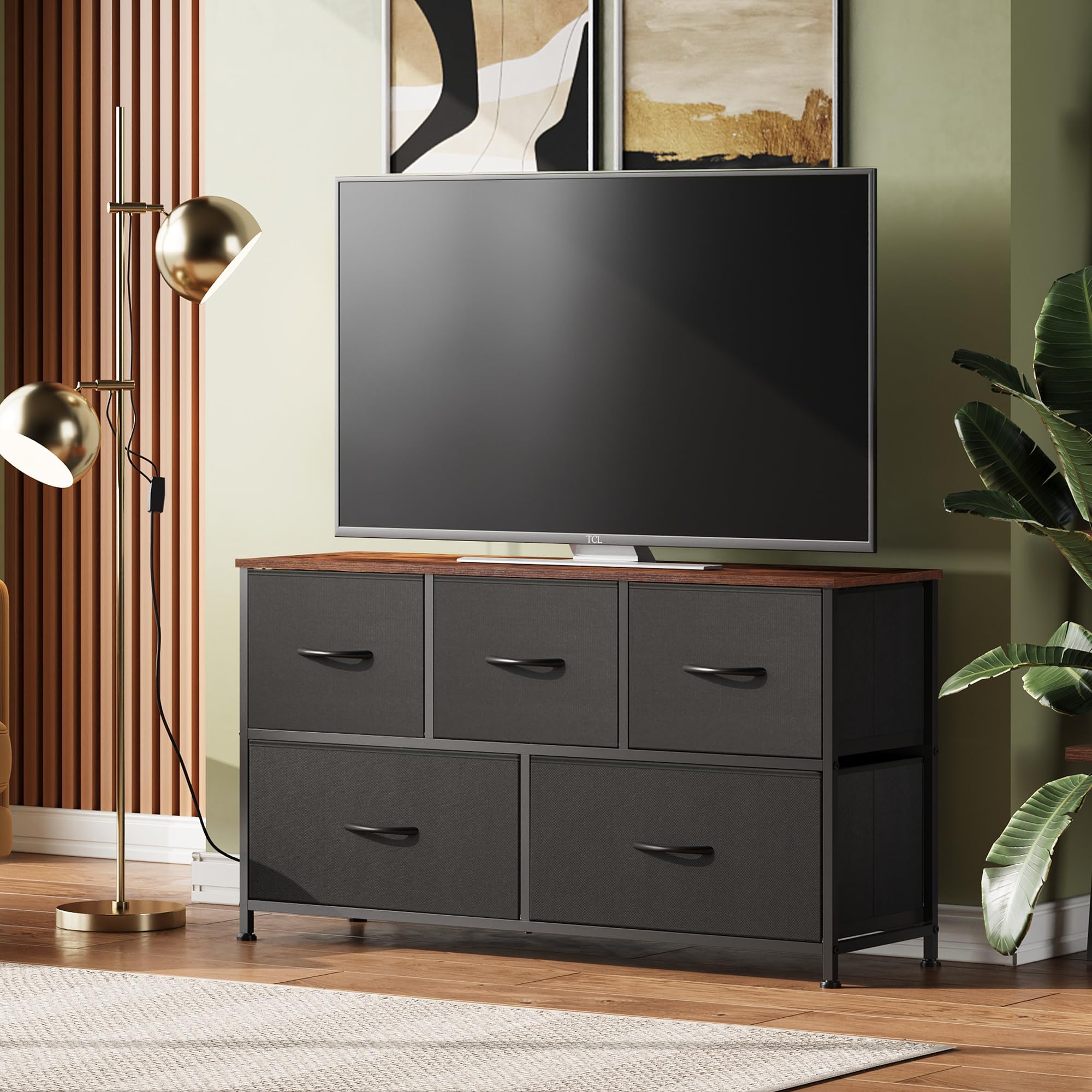 WLIVE dresser top surface ideal for displaying decor and daily essentials.