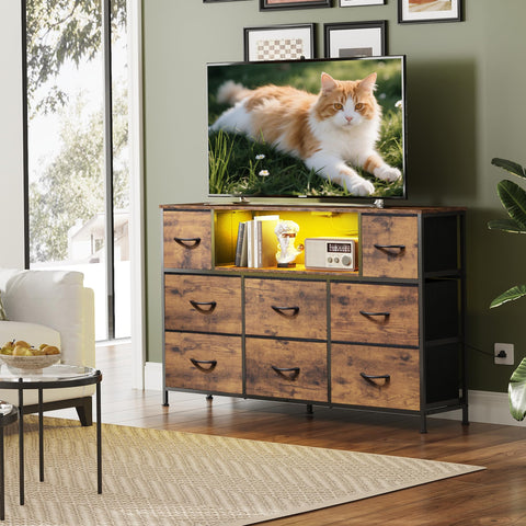 WLIVE dresser TV stand with open shelves for decor